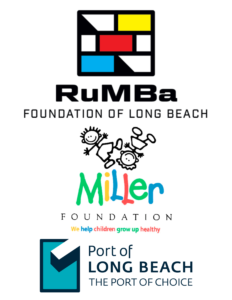 Logos for RuMBa Foundation of Long Beach, Miller Foundation and the Port of Long beach