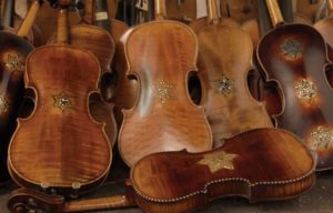 Photo of some of the Violins of Hope